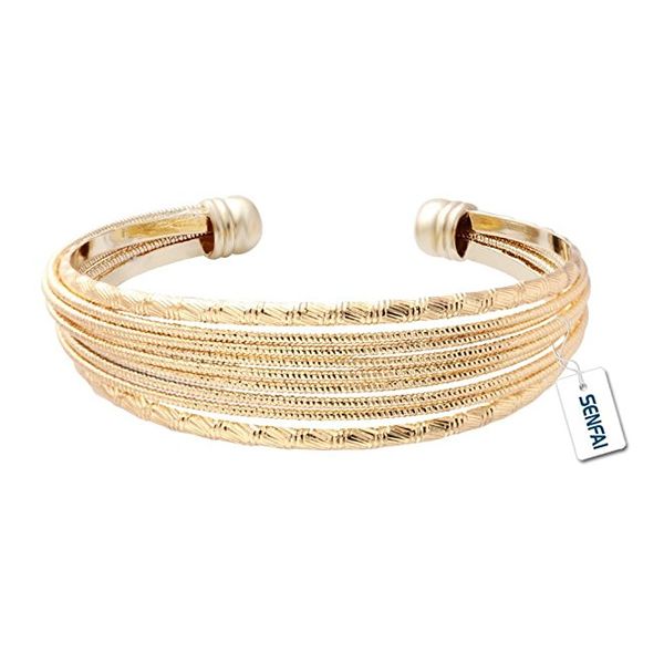 

2020 new fashion western style new multilayer vintage cuff bracelets bangle copper opened trendy wide bangles for women design, Black