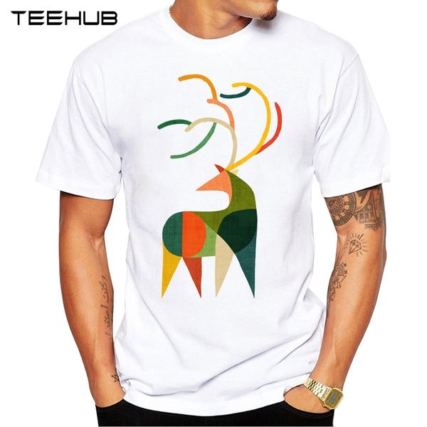 

новые поступления 2019 teehub прохладный дизайн мужская мода геометрическая олень printed t с коротким рукавом o-образным вырезом топы hipst