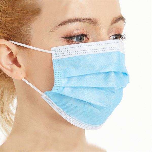 

fa mouth disposable soft dust dust ta mask outdoor 3 mask 3-ply layer cover 100pcs disposable breathable masks ear-loop part non-woven knku