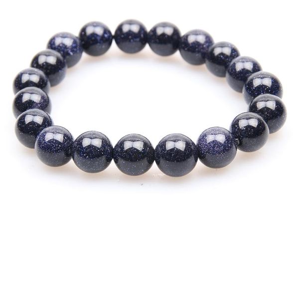 

blue sand natural stone stretch men chakra healing beads bracelet elastic jewelry beads yoga women jewelry 6mm 8mm 10mm 12mm, Golden;silver