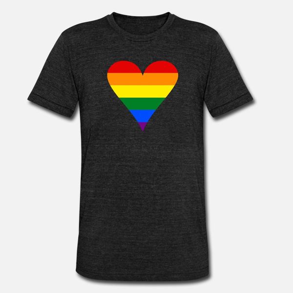 

gay pride rainbow heart funky t shirt men personalized cotton round collar family fitness casual summer slim shirt
