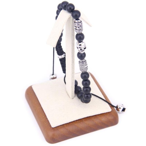 

black obsidian and skull lucky charm beads bracelet , rebel heart style jewelry 2020 brand new fashion gift for men