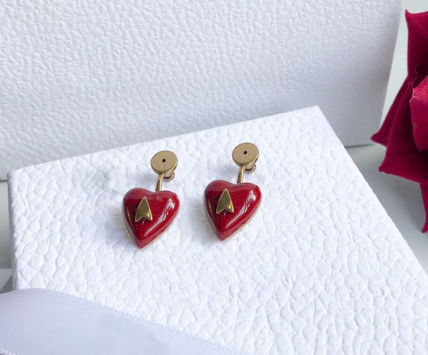 

fashion brand have stamps love designer earrings for lady women party wedding lovers gift engagement luxury jewelry with box hb0417, White