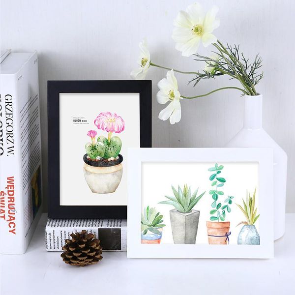 

new good quality goods 8 inch wood p frame ceative childrens pictures table/hanging frame dual-purpose p wall mounting colors 10pcs