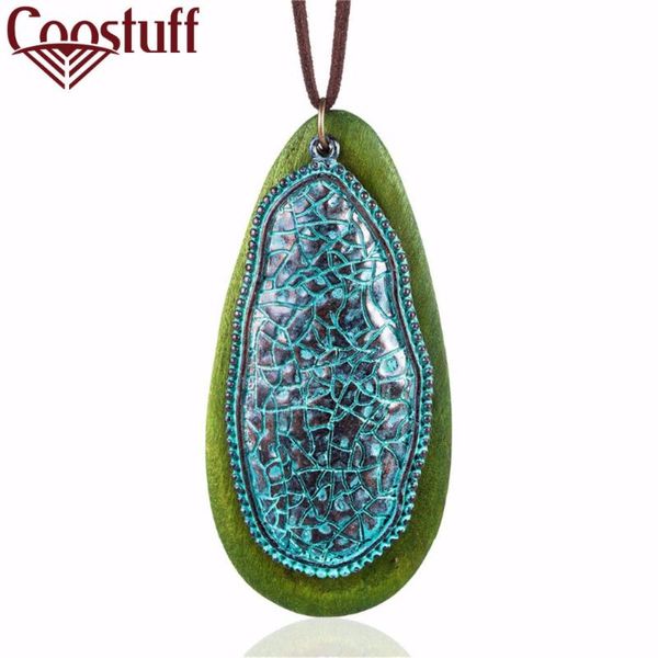 

vintage neck choker necklaces women statement necklaces & pendants green wooden pendant long woman necklace collares mujer kolye, Silver