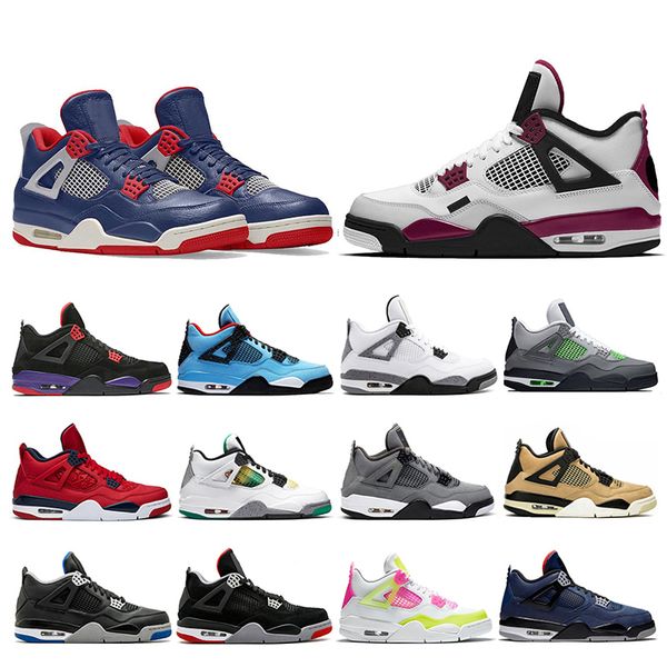 

2020 new guava ice venom lemon 4 4s basketball shoes fire red metallic rasta neon fiba cool grey bred raptors mens trainers sneakers