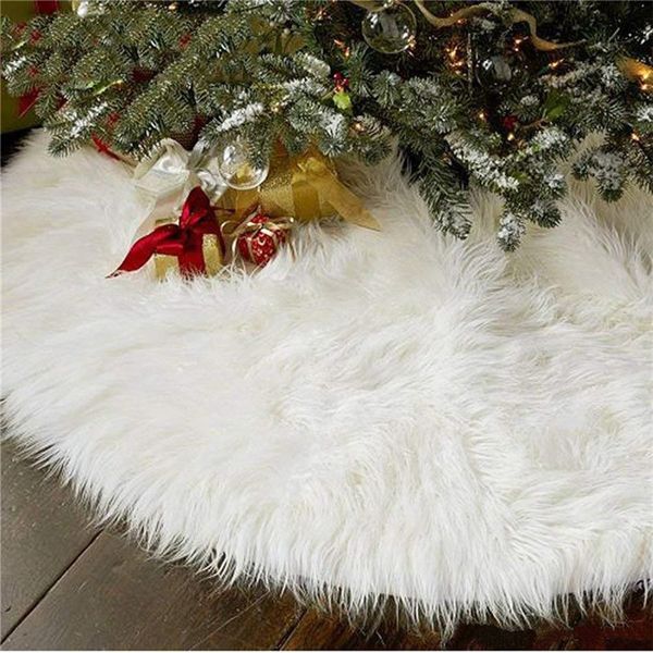 

31/36/48/60 inch christmas tree plush skirt decoration for merry christmas party faux fur christmas tree skirt decorations