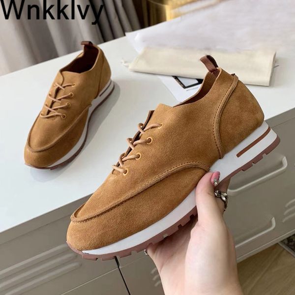 

spring autumn flat heel causal shoes women real suede lace up sneakers lace up comfortable 2020 single shoes climbing trainers, Black