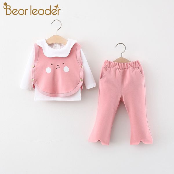 

bear leader newbron baby clothing sets 2020 new autumn girls kids cartoon cute outfits baby sweet princess suit children clothes, White