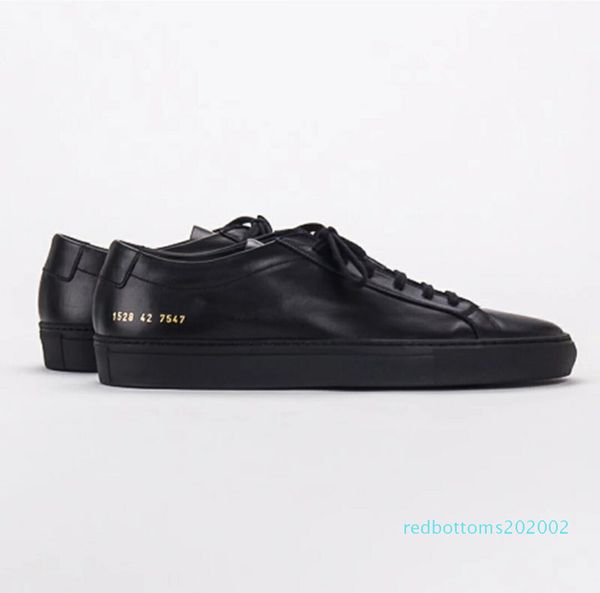 

common projects by women black white low shoes men women genuine leather casual shoes flats chaussure femme homme r02