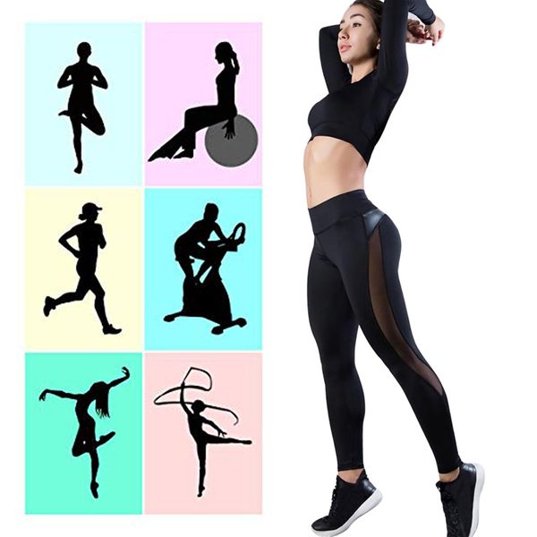 

2020 women high waist pants fitness gym sports leggings running solid mesh legging seamless compression training pants, White;red