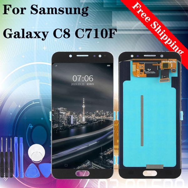 

brand new for samsung galaxy c8 c7100 c710f lcd display touch screen digitizer assembly replacement with tempered film gifts