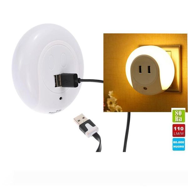 

smart design led motion night lights with light auto sensor dual usb wall plate charger socket soft lamp for bathrooms bedrooms decor