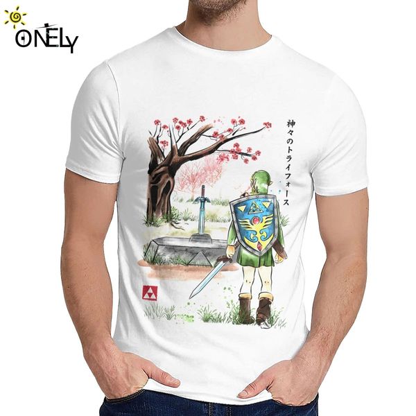 

natural cotton a link to the past watercolor t shirt for man legend of zelda crazy style young style o-neck camiseta