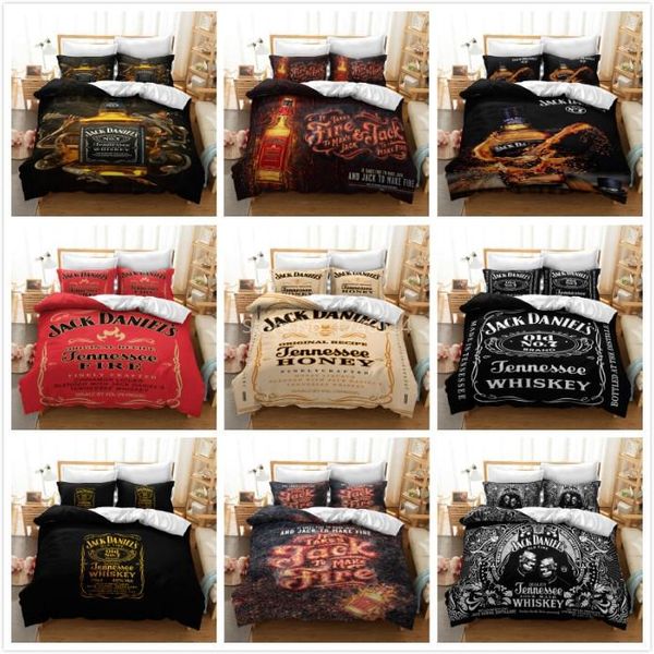 

3d whiskey printing bedding set soft comfortable duvet cover pillowcase set bed linens bedclothes twin full  king size
