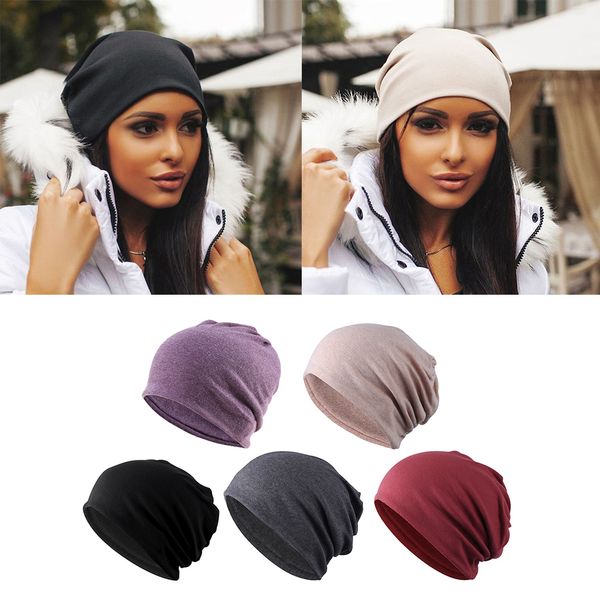 

5pieces громоздкая багги beanie химиотерапия hat cap хаки + черный + серый + бордовый, White