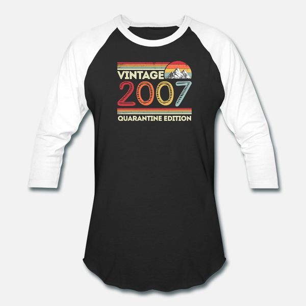 

vintage born 2007 quarantine edition 13rd birthday t shirt men customized short sleeve round collar funny spring autumn unique shirt