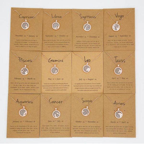 

pendant necklaces rinhoo women men 12 zodiac constellations pendants rose gold male jewelry fashion birthday gifts, Silver