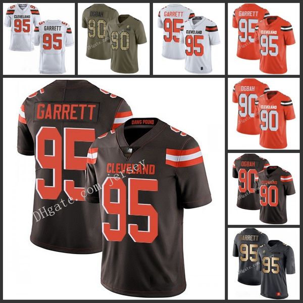 

cleveland browns brown90 emmanuel ogbah olive95 myles garrett orange white stitched nfl men women youthjersey, Black;red