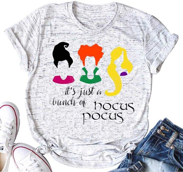 

women's t-shirt women t-shirts tee womens pocus halloween fall print festivals classics fashion female tshirt t, White
