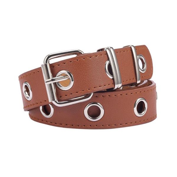 

women fashion waist belt narrow stretch dress belts thin buckle leather waistband accessories fashion waistband mini belt yl5, Black;brown