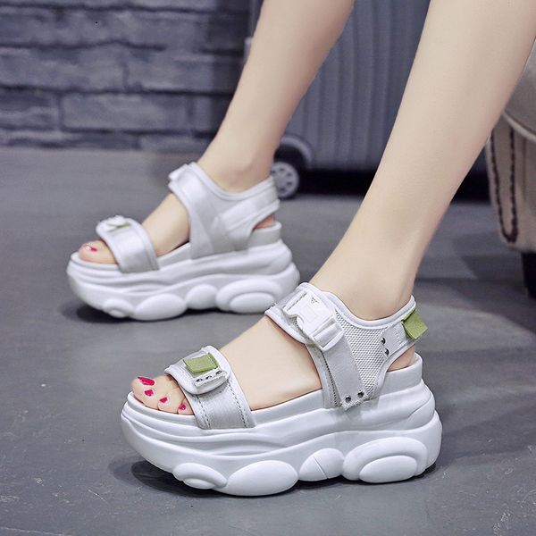 

sandals women 2020 summer high heels wedges shoes for women buckle summer sandals rubber sole female casual shoes sandal, Black