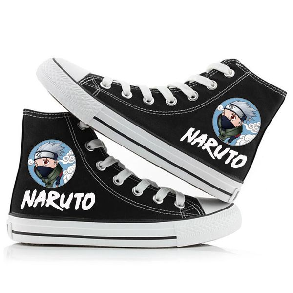 

anime naruto itachi uchiha casual canvas shoes naruto plimsolls flats duck shoes sneakers, Black