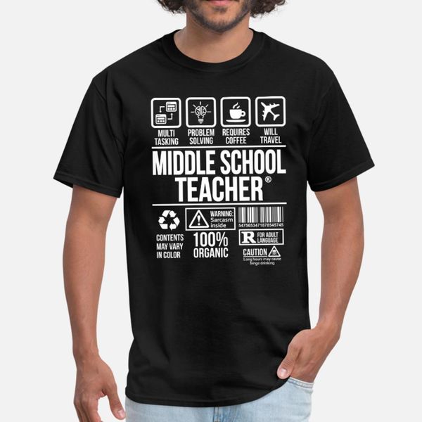 

middle school teacher job profession t shirt men print tee shirt plus size 3xl gents famous new fashion spring autumn original shirt