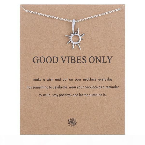 

new gold silver sun alloy short chokers necklace pendant with card