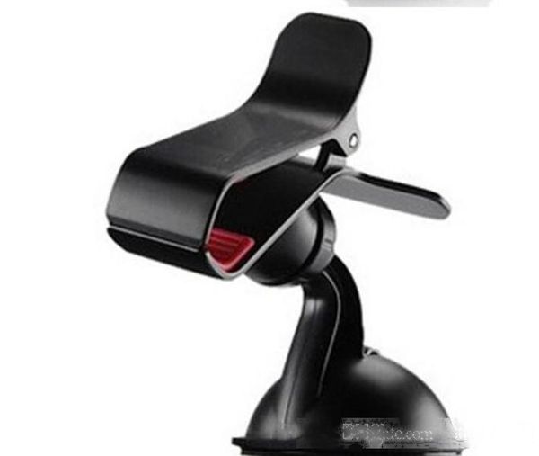 

universal dual clip windshield 360 degree rotating car mount bracket holder stand suction cup for iphone cellphone gps pda samsung dhl llfa