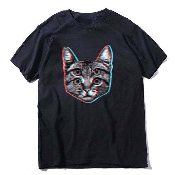 

2020 new summer 100% cotton funny cat short sleeve men t shirt casual cat cool mens tshirt male fashion t-shirt tee sweatshirts