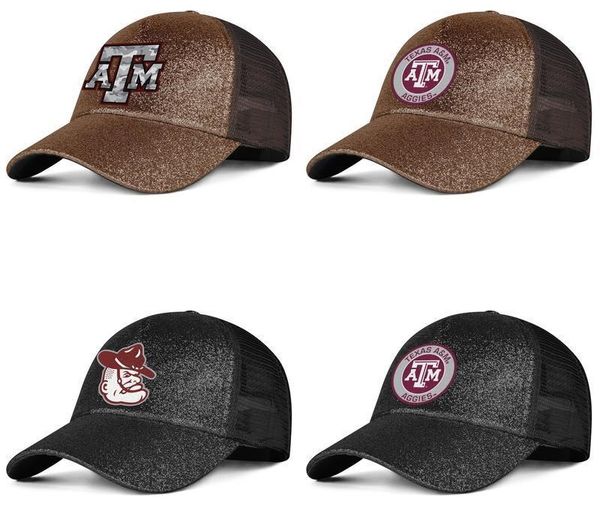 

Texas A&M Aggies Round Logo mens and women Pony hat cap design blank team stylish baseballhats Football Gray Camouflage Football-06 old
