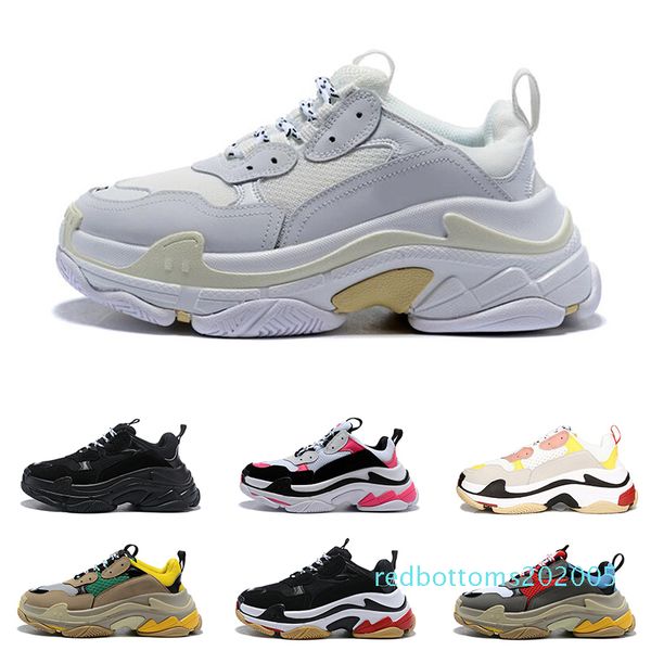 

2020 triple s men women fashion luxury designer shoes platform sneakers black bred white red grey mens trainer casual vintage shoe r05