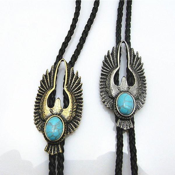 

new arrivals flying eagle with blue turquoise bolo ties popular turkey stone success meaning personalize men neck wear bolo ties, Blue;purple