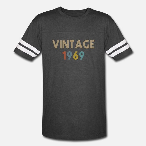 

vintage 1969 t shirt men printing 100% cotton crew neck family loose casual spring natural shirt, White;black