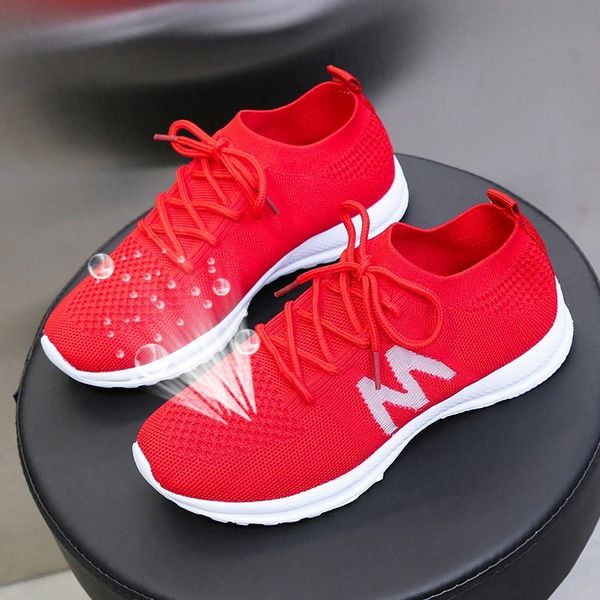 

weweya breathable mesh woman sneakers lace up red light running shoes eur size 35-43 summer comfortable girl women sports shoes