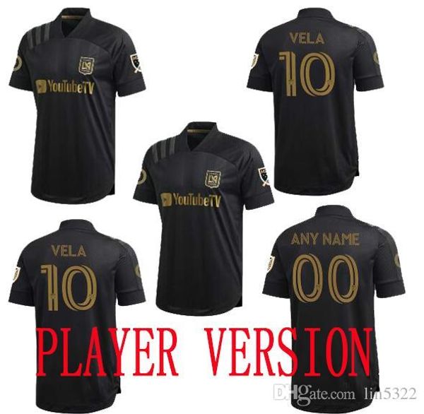 

new player version 20 21 lafc new special soccer jerseys los angeles fc 2020 2021 home carlos vela gaber rossi ciman zimmerman away shirt, Black;yellow