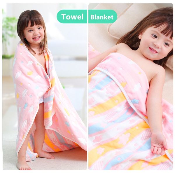 

2020 new baby swaddle 100% muslin cotton 6 layers baby bath towel newborn blankets receiving blankets infant wrap 110*110cm