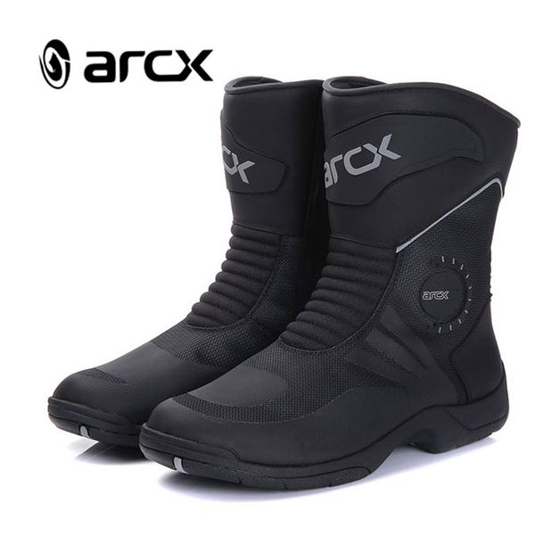 

arcx mens motorcycle boots genuine cow leather waterproof motocross boots motocross racing mid-calf shoes anti-cut