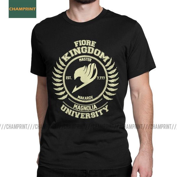 

magnolia university cream fairy tail men t shirt natsu dragneel lucy heartfilia erza tees short sleeve t-shirt cotton plus size