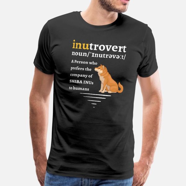

inutrovert funny shiba inu mom dad gift t shirt men printing cotton round collar clothes anti-wrinkle comfortable spring autumn kawaii shirt
