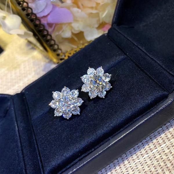 

designer fashion 925 sterling silver jewelry 3a cubic zirconia party earring cx200628, Golden;silver