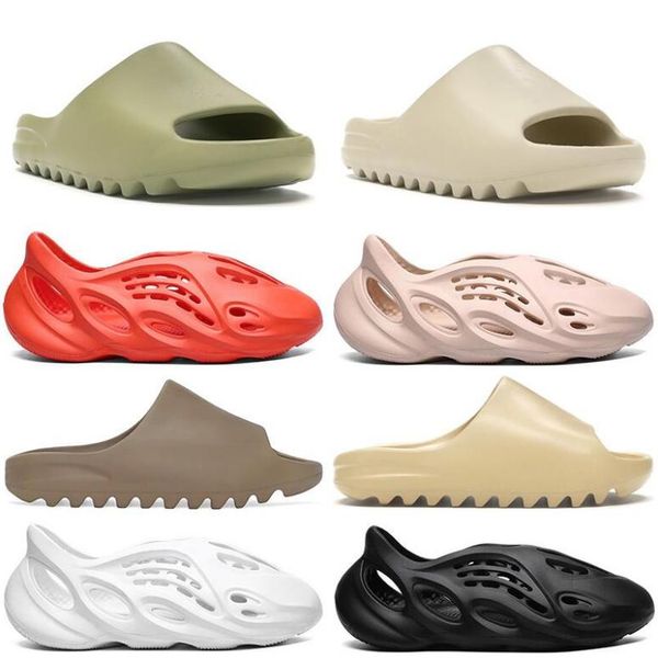 

2021 slipper men women slide bone earth brown desert sand slide resin mens sandals runner size 36-45, Black