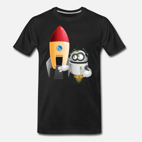 

robot icon rocket t shirt men character tee shirt s-3xl vintage cute new style spring autumn outfit shirt