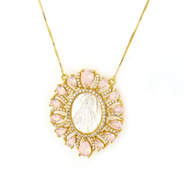 

12pcs the new model of foreign trade sells religious shells, the virgin mary pendant, copper plated maria necklace, Silver