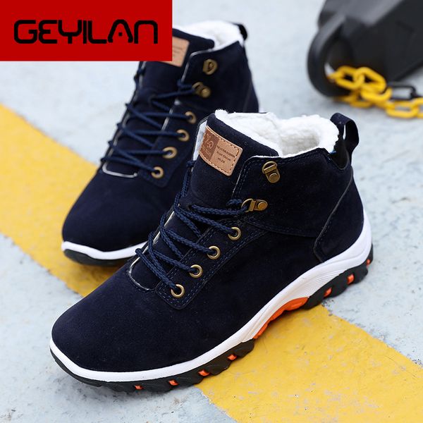 

2020 winter boots men suede leather waterproofs natural work safety shoes men boots warm fur plush winter shoes hnm8, Black