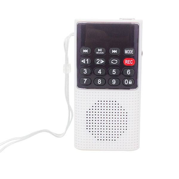 

l-328 mini portable pocket fm auto scan radio music o mp3 player outdoor small speaker with voice recorder(silver)