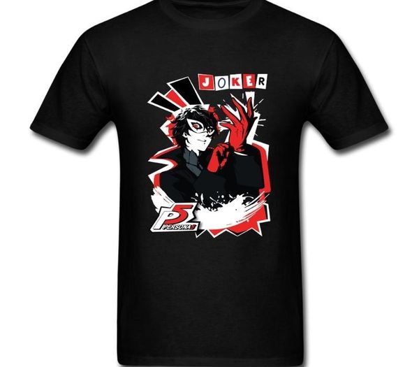

matching clothing persona joker short sleeved t-shirts teenage graphic tee 100% cotton o neck men t shirt for team, White;black