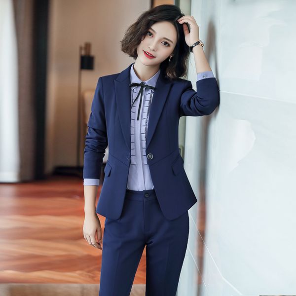 

women's suits & blazers women formal pant for office lady business work wear uniform plus size spring autumn fashion 2 piece trousers b, White;black