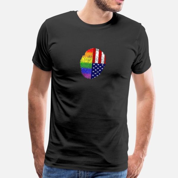 

fingerprint lgbt t shirt men custom cotton size s-3xl cool fit funny casual summer kawaii shirt